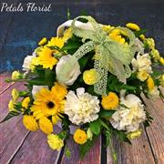 Yellow and White Basket