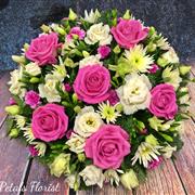 Loose Posy pad Dark pink and White