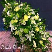 Green and white Casket spray