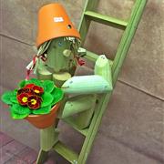 Ladder Flower Pot Man