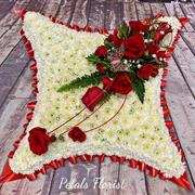 Based Red Rose Cushion