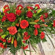 Single Ended Spray Red Rose and Carnation